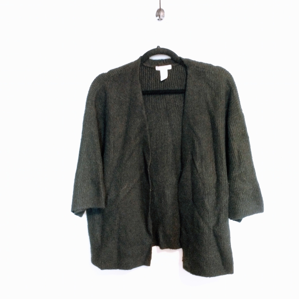 H&M black basics short sleeve cardigan bolero size xs/s